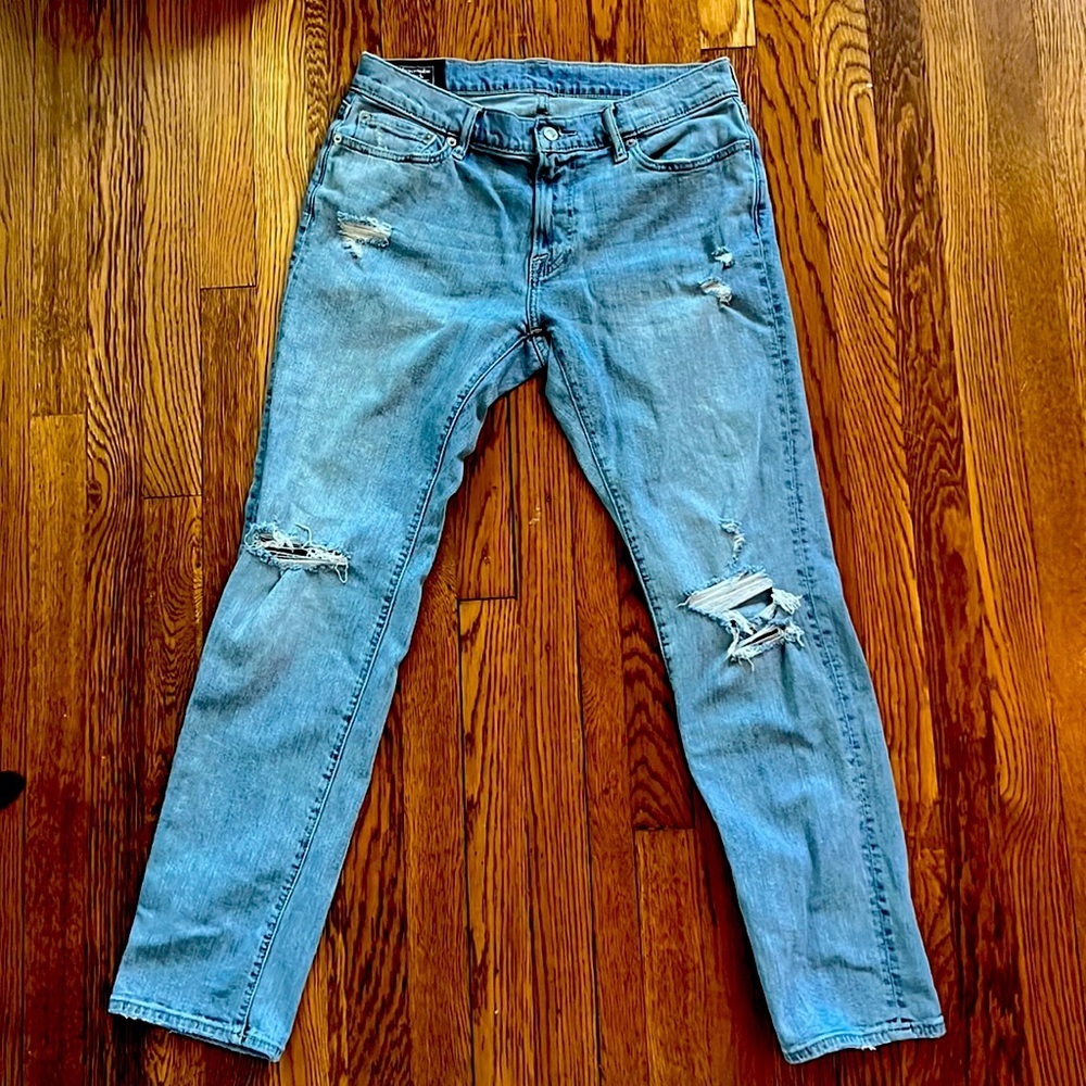Abercrombie & Fitch A&F Langdon slim men stretch jean 30x30 Y2K distresed